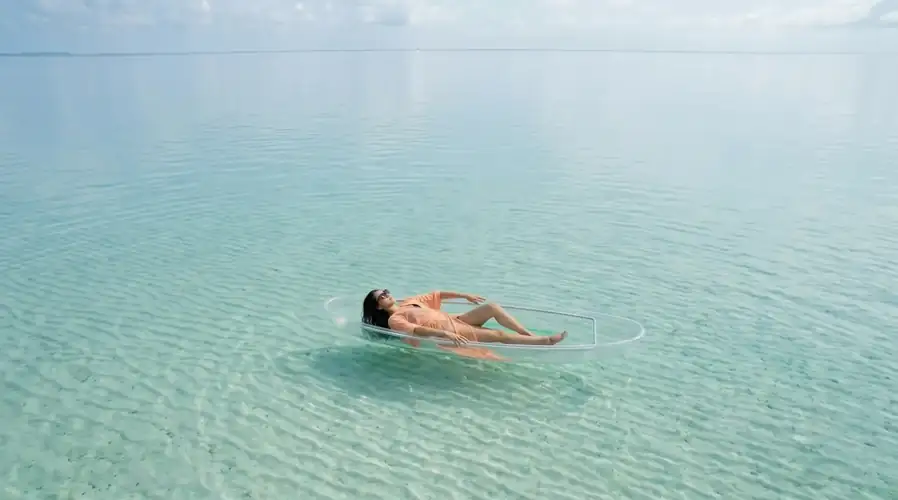 Guest enjoying a kayaking session in Semporna Grand Dive Resort