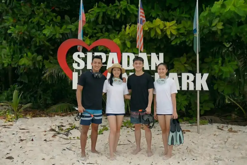 Official sign board at the Sipadan Island Marine Park Grand Dive Resort